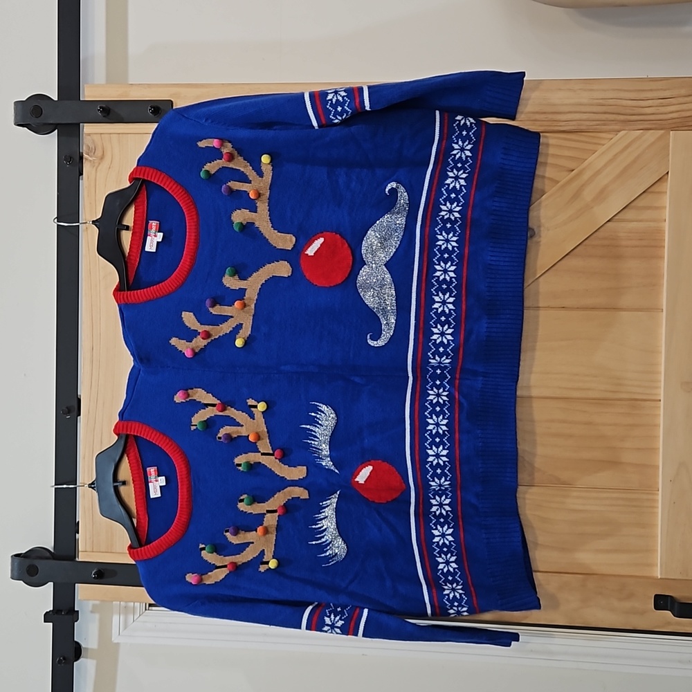 Merry Wear | Double / Conjoined Ugly Christmas Sweater for Two | Small/Medium